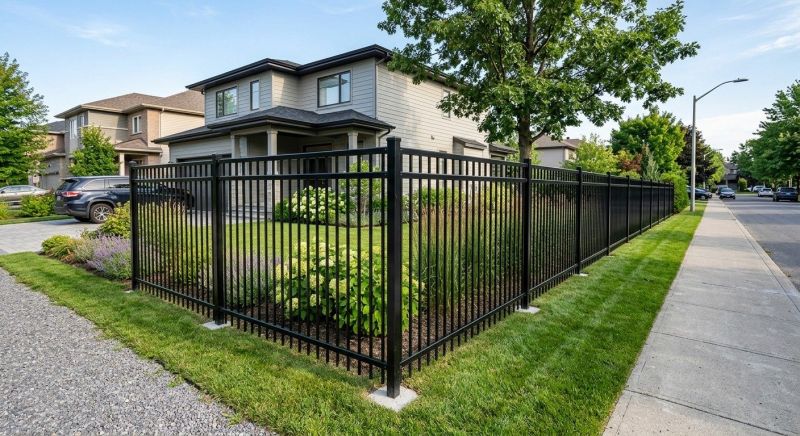 Black Metal Fence Installation in Des Moines, IA